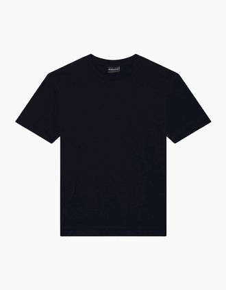 Emporio Armani Mens Micro Eagle All Over Slim Fit Navy T-Shirt - Size: 40
