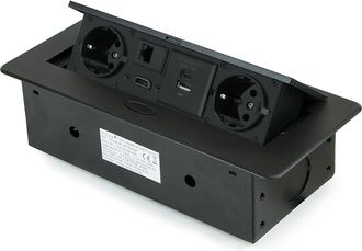 Emuca Multipresa Atom Per Scrivania In Alluminio E Plastica Emuca Nero