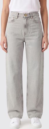 Jil Sander Jeans a gamba larga in denim di cotone a vita alta
