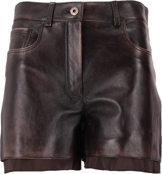 Miu Miu Brown Solid Shorts