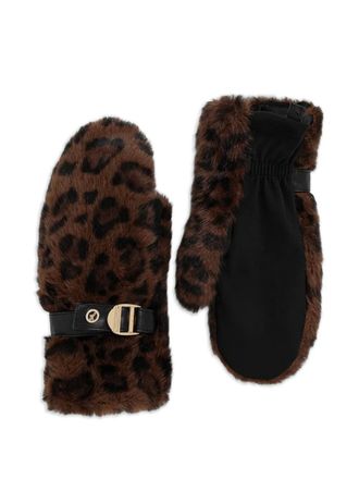 Joseph Ribkoff leopard-print buckle gloves - women - Polyester - One Size - Brown