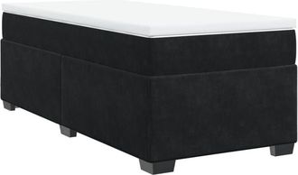 vidaXL Cama Box Spring Con Colch&oacute;n Terciopelo Negro 100x200 Cm Vidaxl