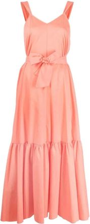 Forte_Forte Rode Maxi Jurk Casual Stijl - Dames - Maxi kleedjes - Rood - S - Katoen - Kleedjes