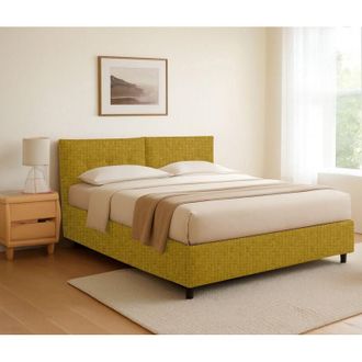 Dmora Cama Individual Exeter, Desenfundable, Hecho En Italia, Amarillo Ocre