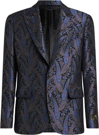 Etro Giacca monopetto con motivo paisley jacquard - Blu
