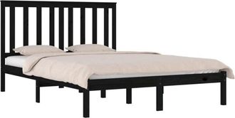 vidaXL Vidaxl - Estructura De Cama De Madera Maciza De Pino Negra 200x200 Cm