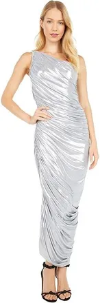Norma Kamali Diana Gown Womens Dress Silver : XS (Womens 2), Polyester/Spandex