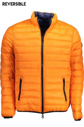 U.S.Polo Association Mens Reversible Puffer Jacket Us12732 - Orange Nylon - Size EU 52 (Mens)
