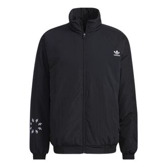 adidas Mens adidas originals Bold Jacket Logo Printing Sports Padded Jacket Black HE6611