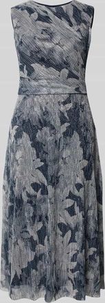 Swing Midikleid mit floralem Allover-Print in Marine, Gr&ouml;&szlig;e 34