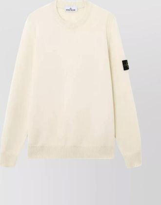 Stone Island virgin wool ribbed crew neck jumper