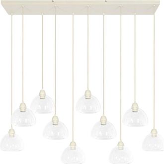 Light & Living L&aacute;mpara Colgante - Bisho - Beige - Vidrio - Gran - Light&living