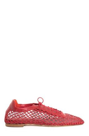 Andrea Gomez Antonia Mesh Flat in Red at Nordstrom, Size 36.5