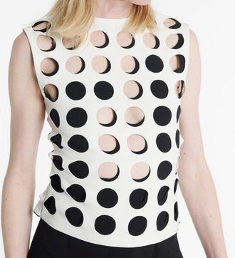 A.W.A.K.E. A.W.A.K.E. Mode White Layered Holes Sleeveless Top Size M