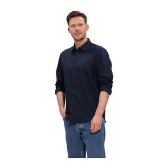 Selected Heren, Overhemden, Blauw, Maat: S Linnen