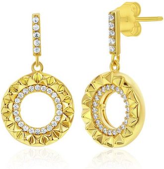 Suzy Levian Suzy Levian Silver Cz Sunburst Earrings