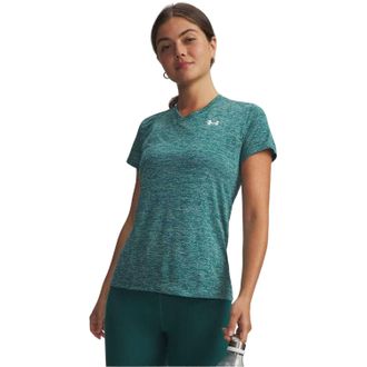 Under Armour T-shirt met gedraaide V-hals en losse pasvorm voor dames (Groen)