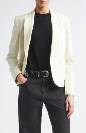 Eleventy Sequin Detail Alpaca Blend Blazer in Cream at Nordstrom, Size 38