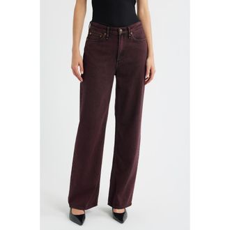 Rag & Bone Featherweight Logan Mid Rise Wide Leg Jeans in Brown/Plum at Nordstrom Rack, Size 27