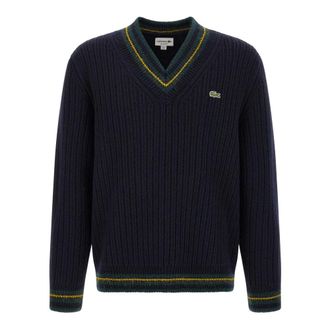 Lacoste V-hals Tennis Trui - Heren - Truien - Blauw - Maat: L Wol