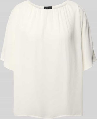 s.Oliver Black Label Loose Fit Chiffonshirt mit Viskosefutter in Offwhite, Gr&ouml;&szlig;e 44