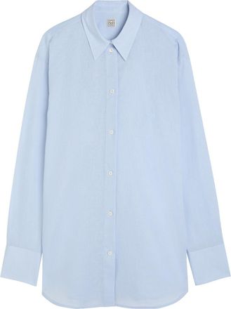 Toteme Cotton and Linen-blend Shirt - Light Blue - 40 (UK12 / M)