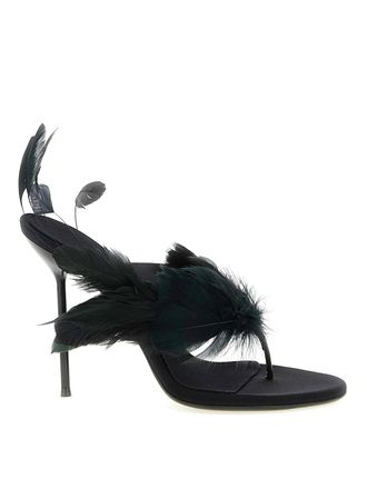 PARIS TEXAS Lidia Feather Thong Mules