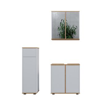 Vicco Set De Muebles De Ba&ntilde;o Didi, Blanco/artesano, 3 Piezas, Armario Midi Con Cajones 60 Cm, Vicco