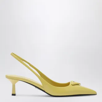 Prada Pineapple-coloured patent leather slingback pumps