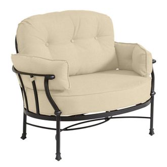 Ballard Designs Amalfi Cuddle Chair Replacement Cushion Set - Fast Dry, Canvas Sand Sunbrella - Ballard Designs