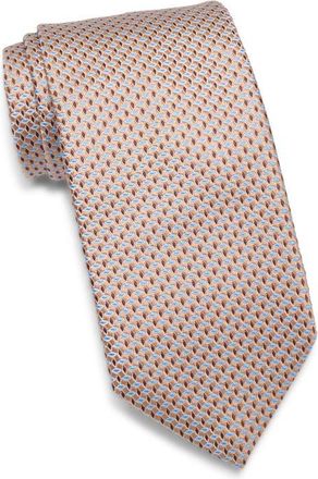 David Donahue Geo Jacquard Silk Tie in Cocoa at Nordstrom
