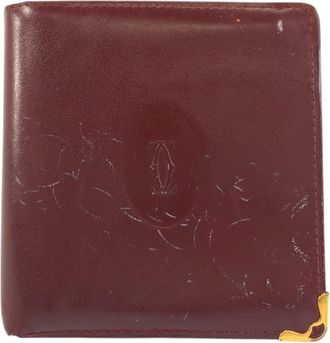 Cartier Bordeaux Leather Wallet (Bi-Fold) (Pre-Owned)