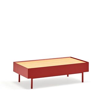 Teulat Mesa de centro con 2 cajones burdeos