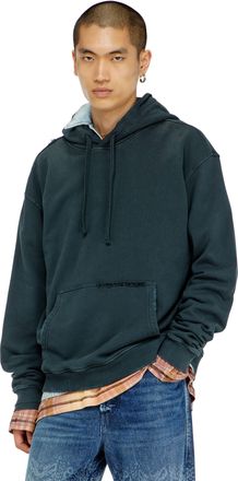 Diesel Hoodie with rips and crystal details - Sweaters - Man - Green