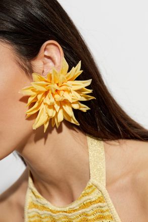 Cult Gaia Dhalia Clip-on Earrings, Womens, Yellow