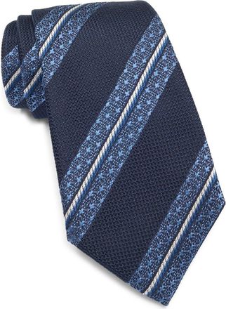 Ermenegildo Zegna Stripe Silk Tie in Navy Stripe at Nordstrom
