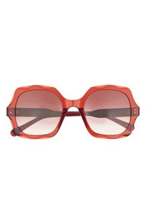 Chlo&eacute; 53mm Square Sunglasses in Red Red Brown at Nordstrom Rack