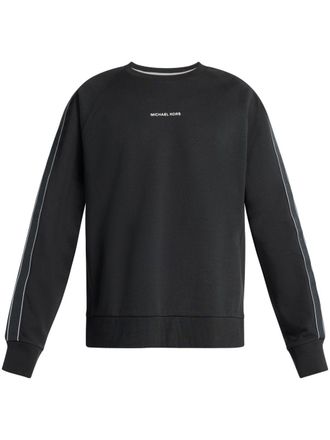 Michael Kors logo-tape crew-neck sweatshirt - men - Cotton/Polyester - L - Black