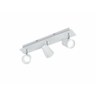 Trio Plaf&oacute;n Y Aplique 2 Focos Orientables Narcos Blanco Iluminaci&oacute;n