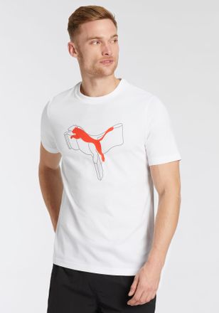 Puma T-Shirt PUMA ESS+ LOGO LAB CAT TEE, Herren, Gr. XXL, weiss (puma wei&szlig;), Jersey, Obermaterial: 100% Baumwolle, unifarben, regular fit normal, Rundhals,