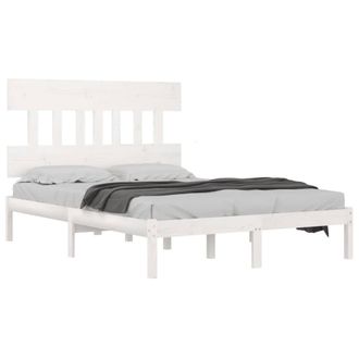 Berkfield Home Beautiful Bed Frame White Solid Wood 160x200 cm