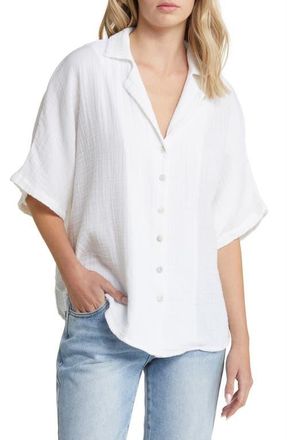 Rip Curl Premium Surf Cotton Gauze Button-Up Shirt in White at Nordstrom, Size Xx-Small