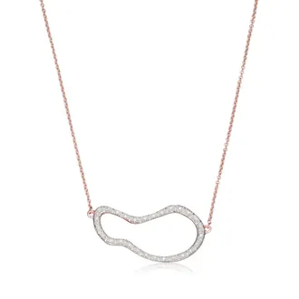 Monica Vinader Rose Gold Riva Pod Necklace Diamond