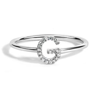 House of Brilliance 10K Gold Diamond Accent Initial A-Z Ring