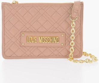 Moschino LOVE Quilted Faux Leather Clutch with Removable Chain Should size Unic