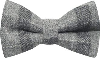 King & Priory Light Grey & Dark Grey Check Bow Tie, Tweed, Tartan, Plaid