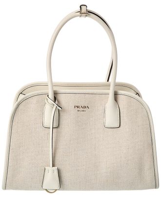 Prada Medium Canvas & Leather Tote