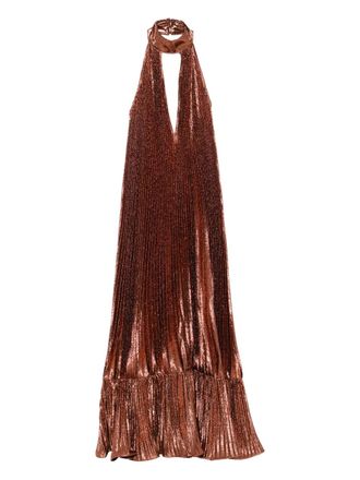 L&rsquo;Id&eacute;e pleated maxi dress - Marrone