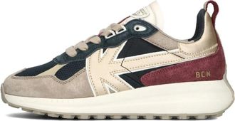 Kaotiko Blauwe Lage Leren Sneakers Detroit Glam - Dames - Sneakers - Veelkleurig - 42 EU - Wol - Schoenen