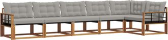 vidaXL Conjunto De Sof&aacute;s De Exterior 6 Uds. Gris Natural Y Claro Vidaxl